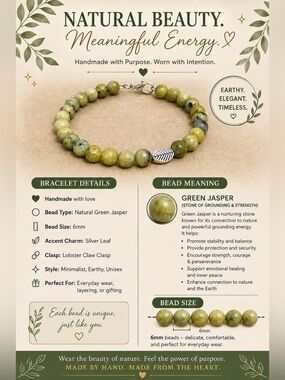 Green Jasper Beaded Bracelet